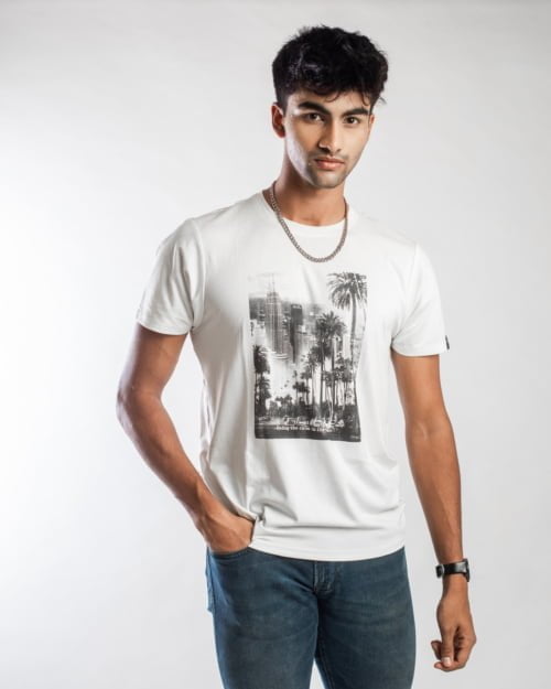 printed pure cotton tshirt for men