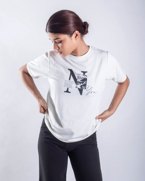 Minimalist Graphic Printed Tshirt For Women