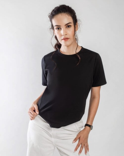 plain black tshirt for women